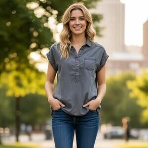 Prana Top Womens L Starlie Summer Relaxed Casual Outdoors Beach Basic Pockets